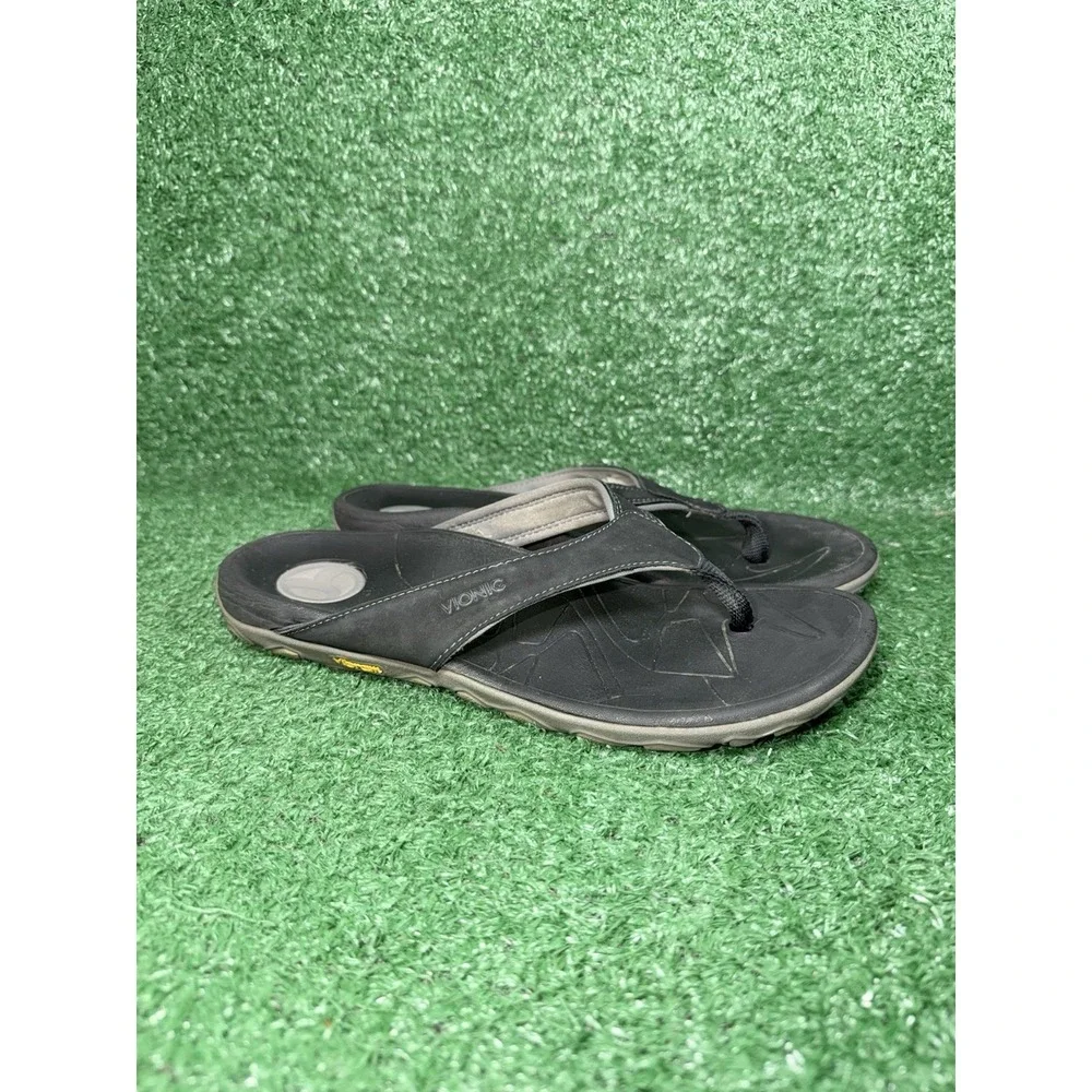 Vionic Vibram Sandals Men's Size 8 Bryce Slides Orthopedic Black Walking Comfort